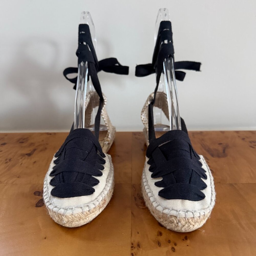 CASTANER Ivory & Black Lace up Espadrille - Picture 12 of 13